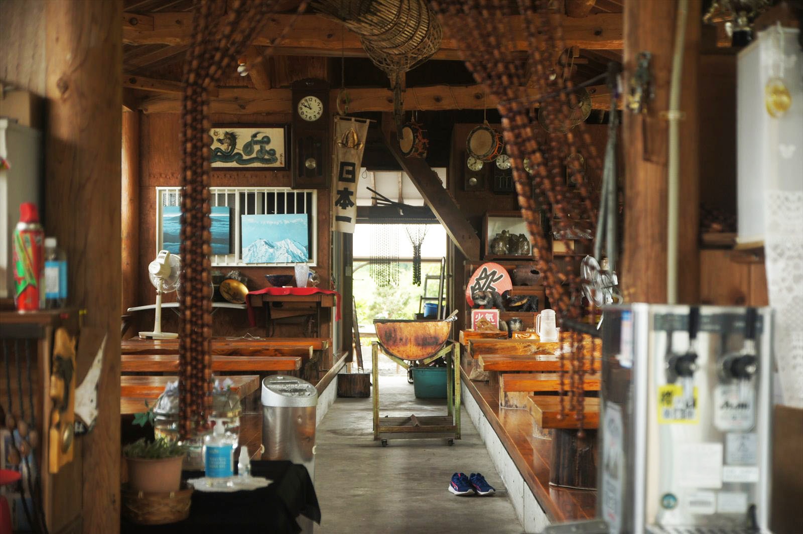 お食事処うめ吉。久慈川の天然鮎・店内。茨城奥久慈大子町